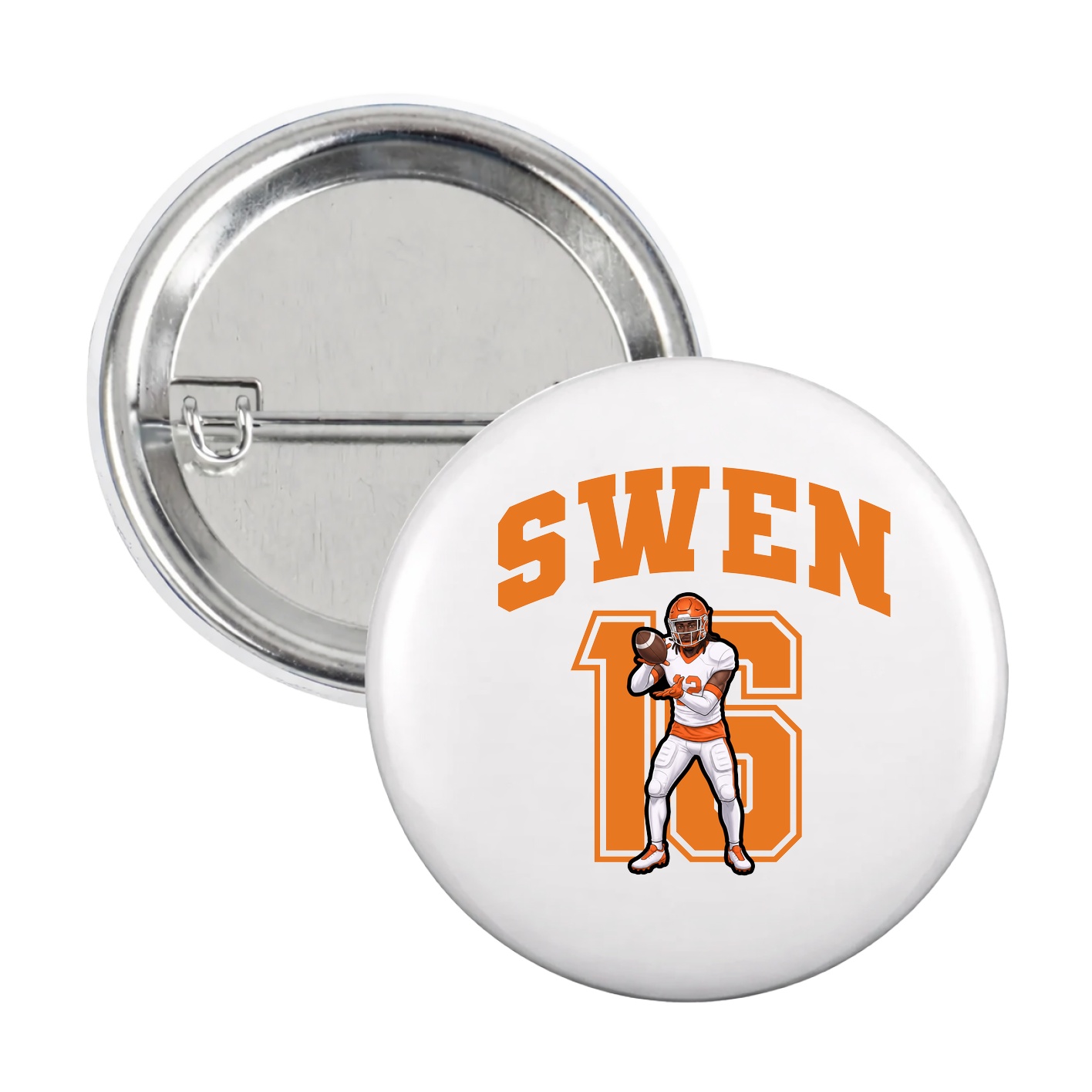 Game Day Button — Number in White
