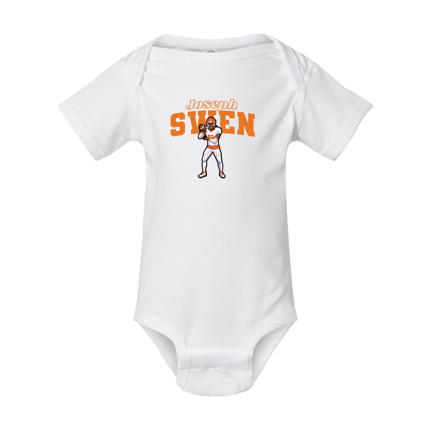 Baby Onesie — Name Arch in White
