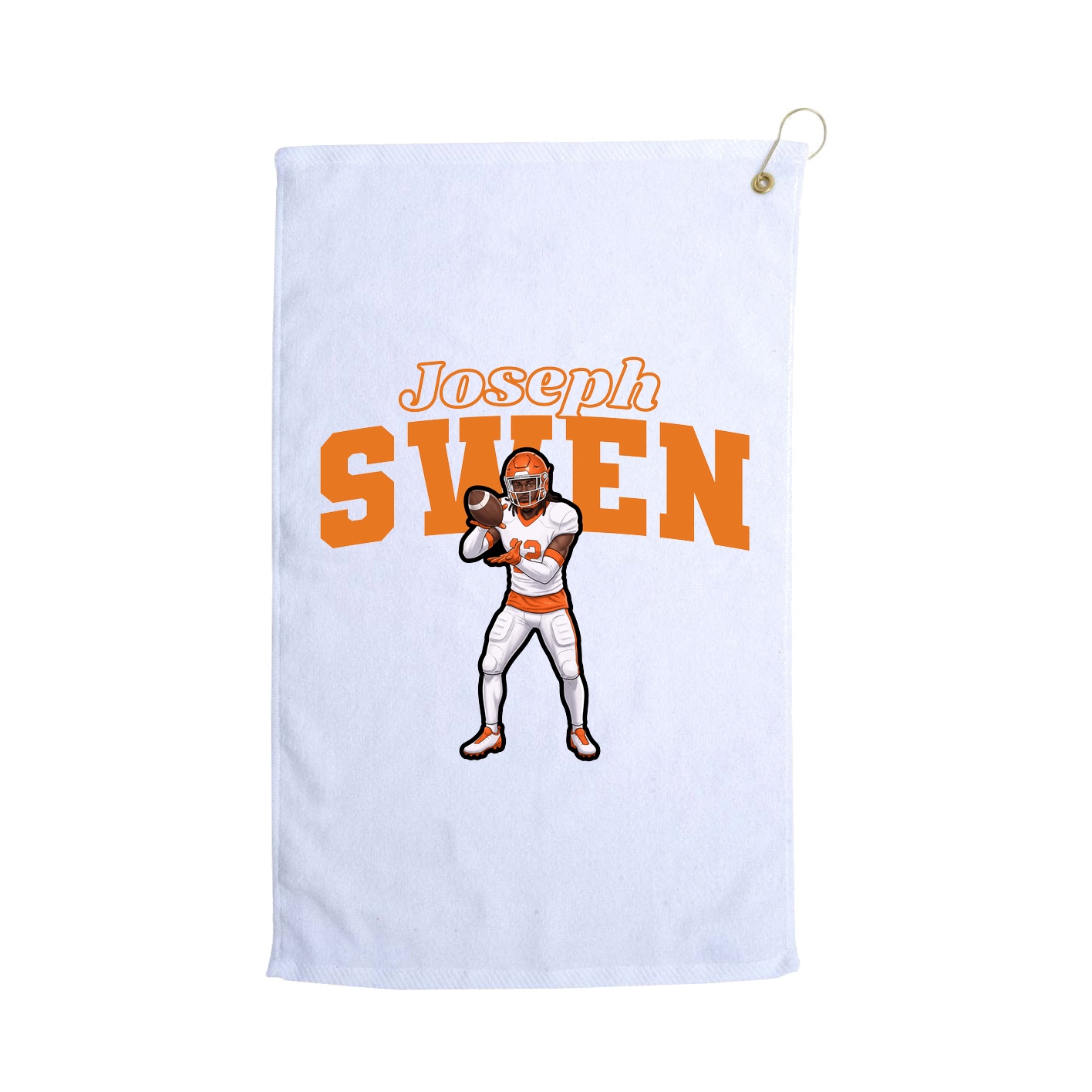 Golf Towel — Name Arch in White