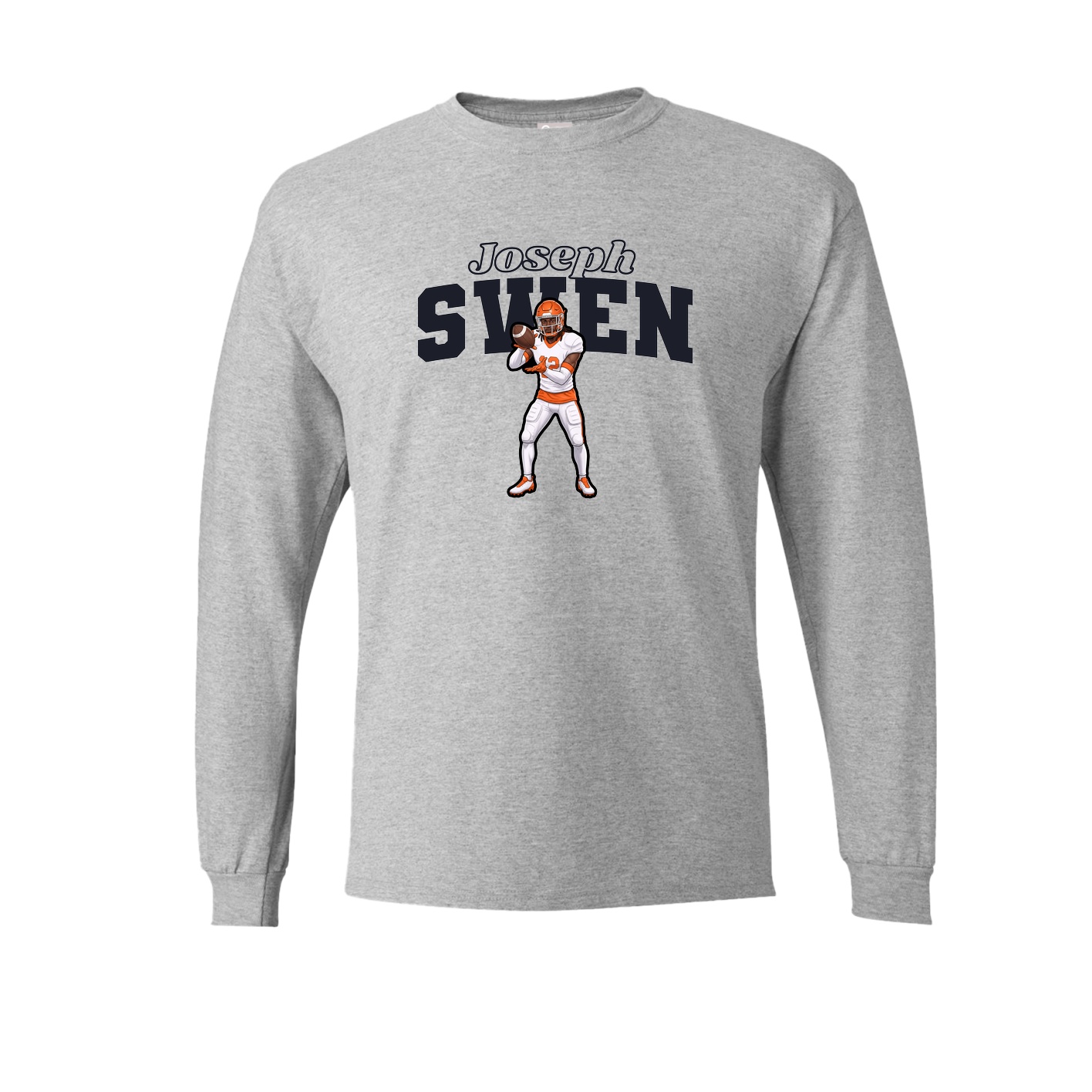 Long Sleeve Tee — Name Arch in Grey