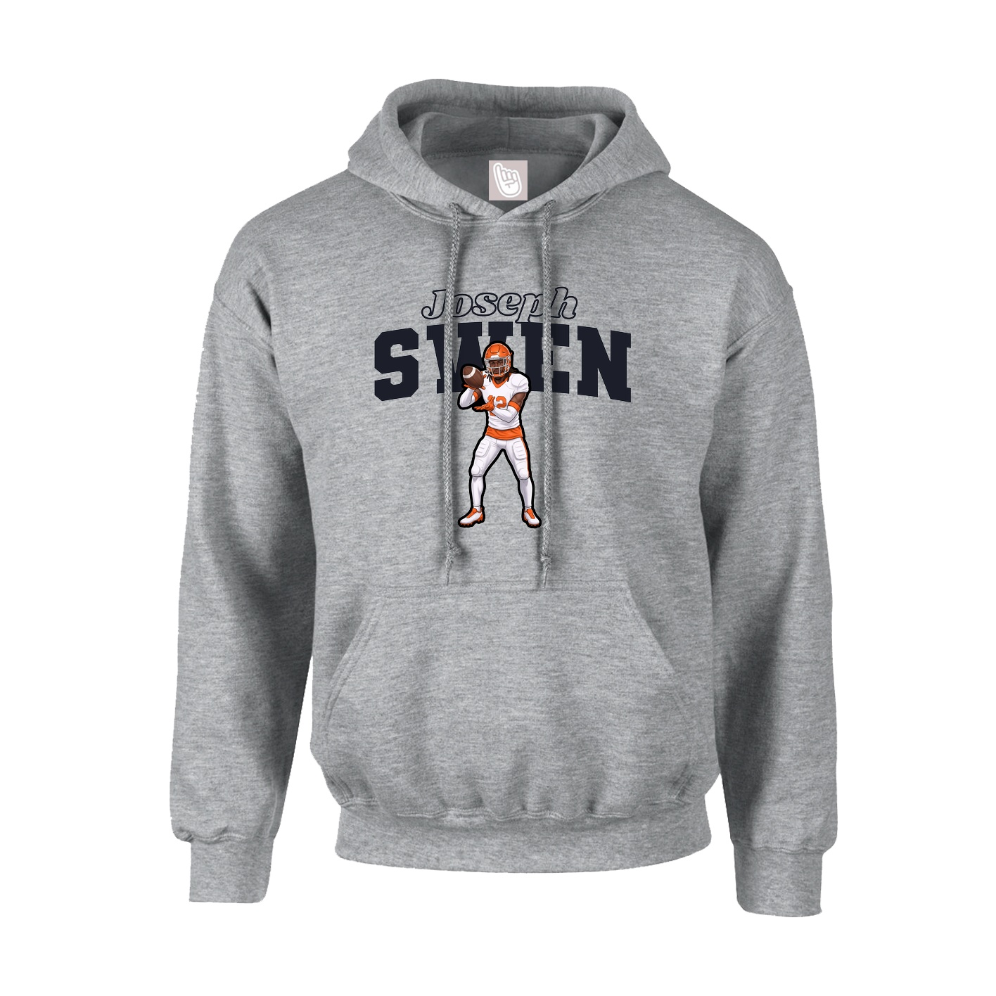 Hoodie — Name Arch in Grey