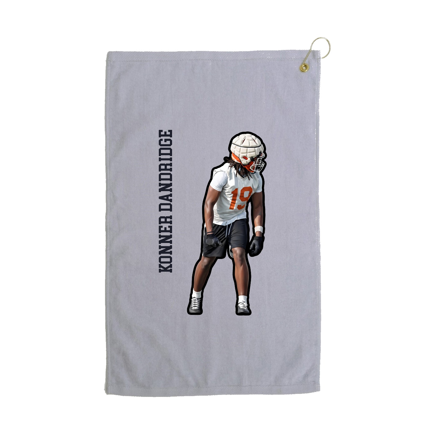 Golf Towel — Name Vertical in Grey