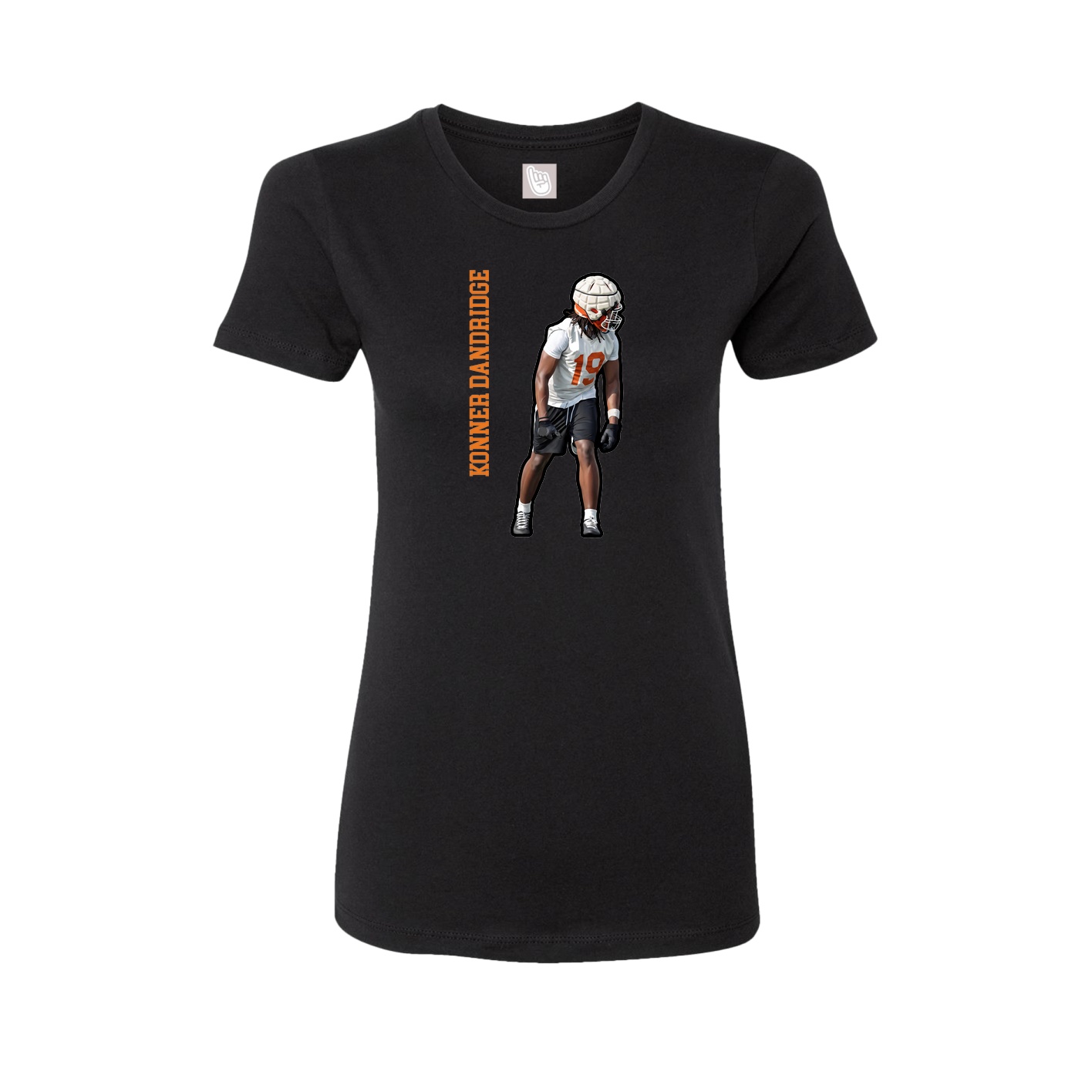 Fitted Women's Tee — Name Vertical in Black