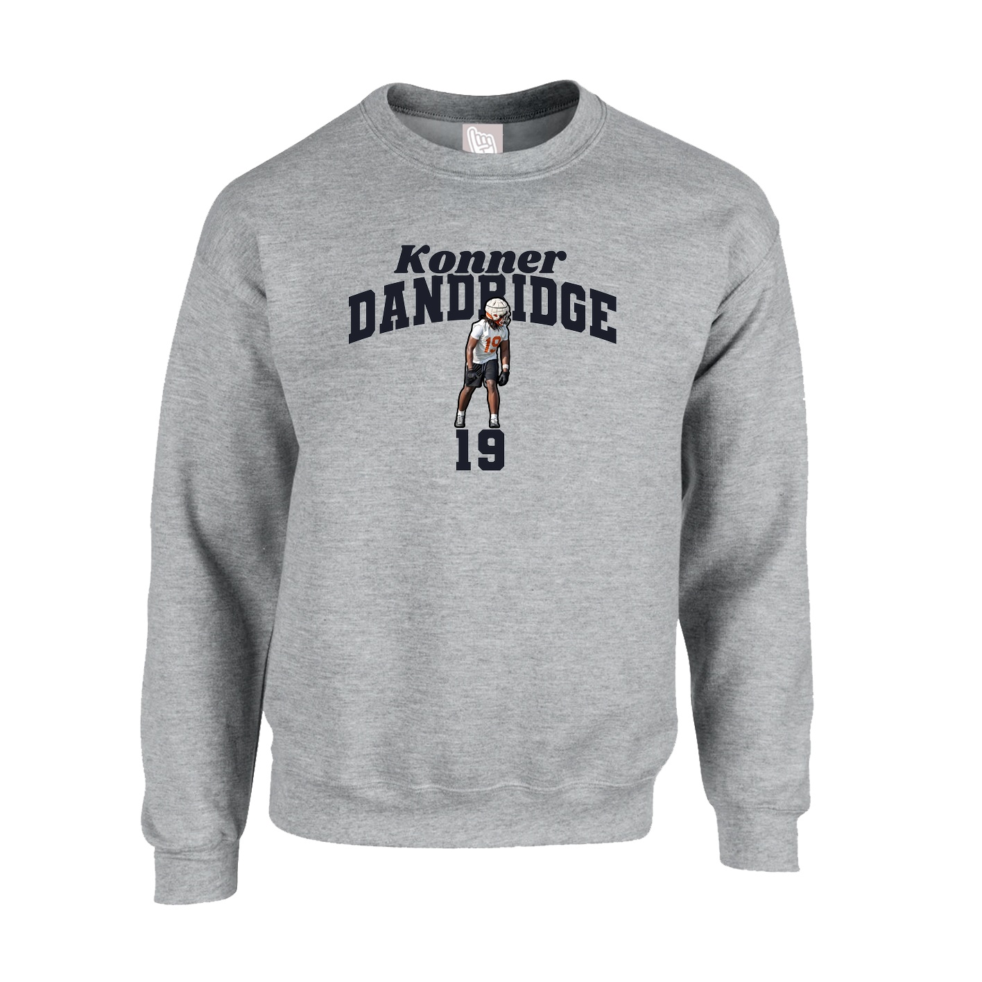 Fleece Crew — Signature Arch in Grey