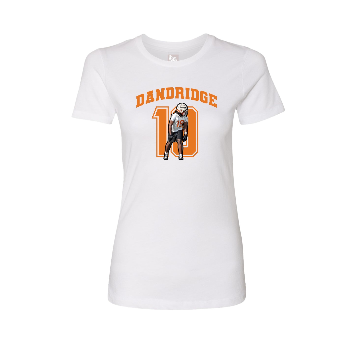 Fitted Women's Tee — Number in White