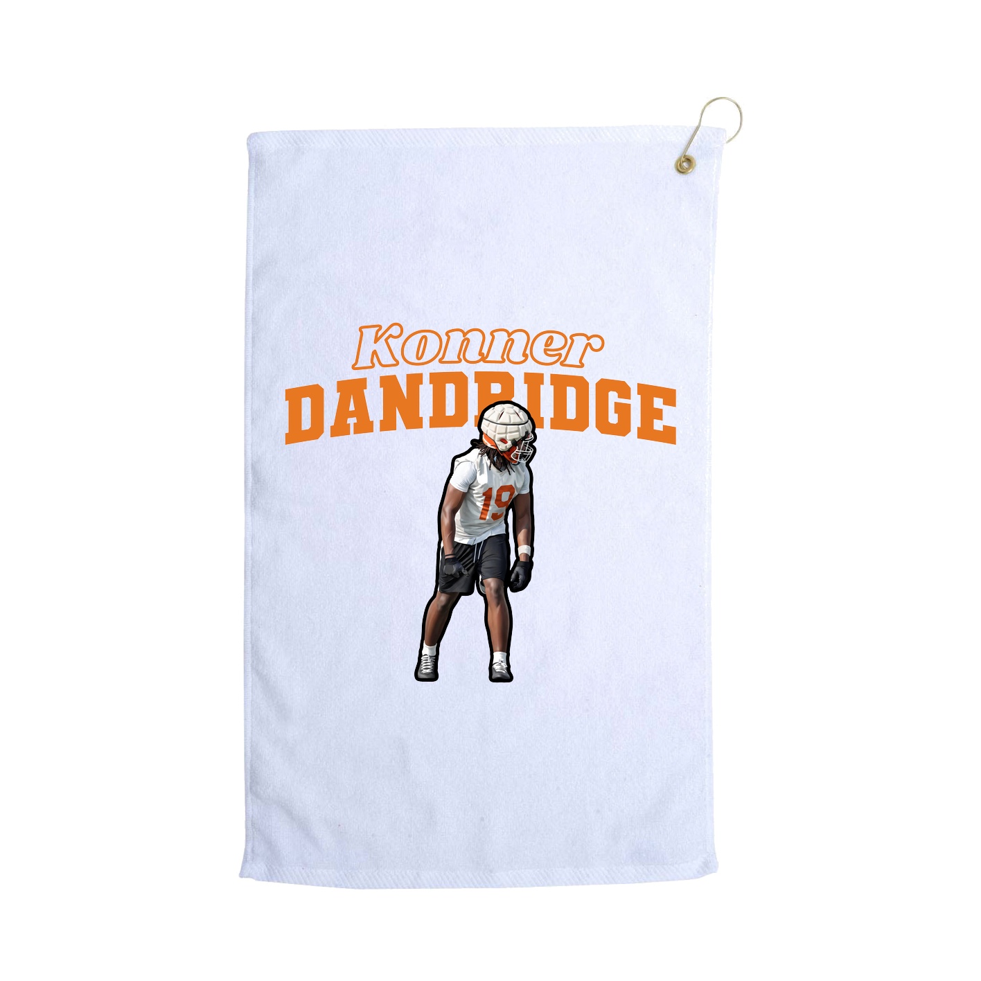 Golf Towel — Name Arch in White