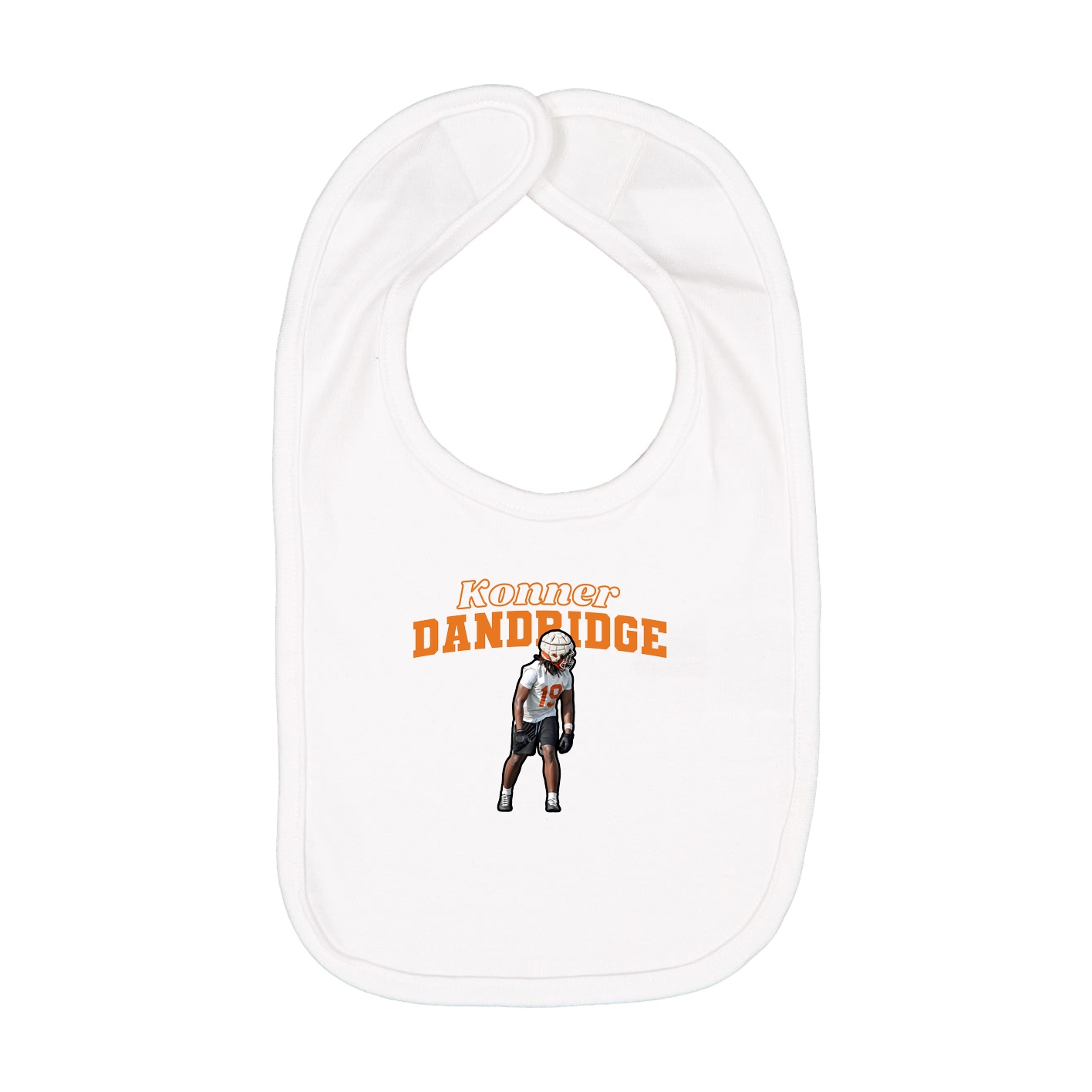 Infant Bib — Name Arch in White