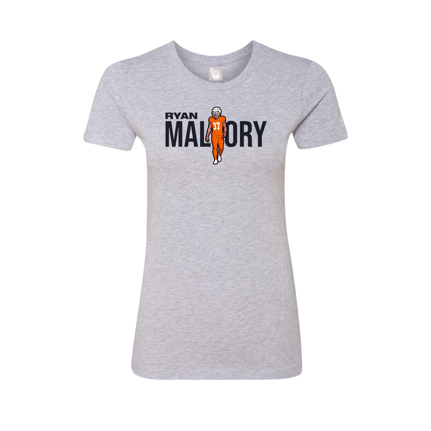 Fitted Women's Tee — Player Name in Grey