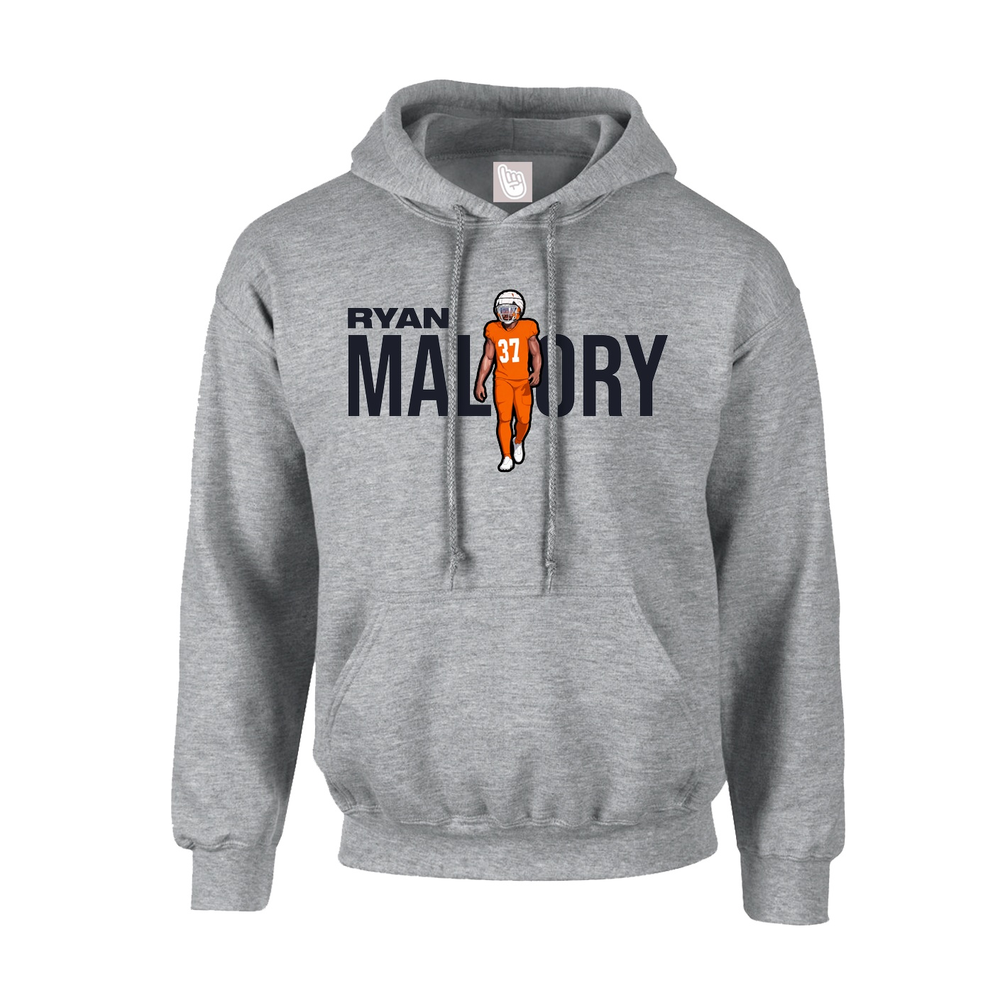Hoodie — Player Name in Grey