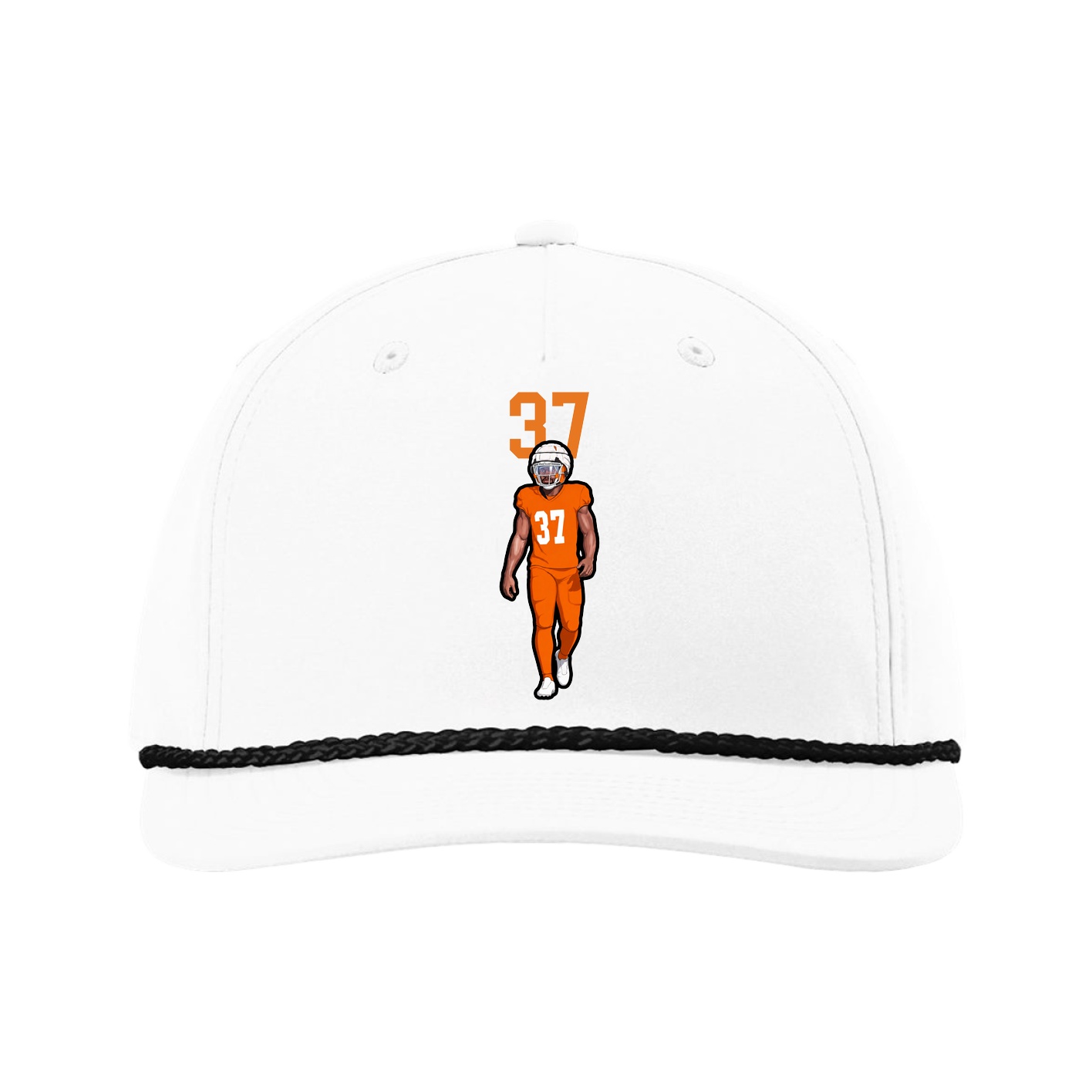 Five-Panel Classic Rope Cap — Number Top in White