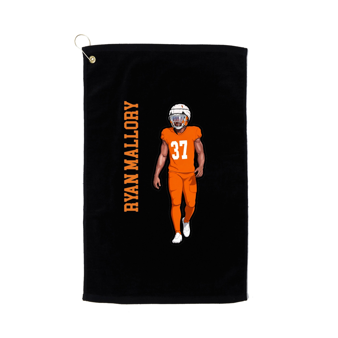 Golf Towel — Name Vertical in Black