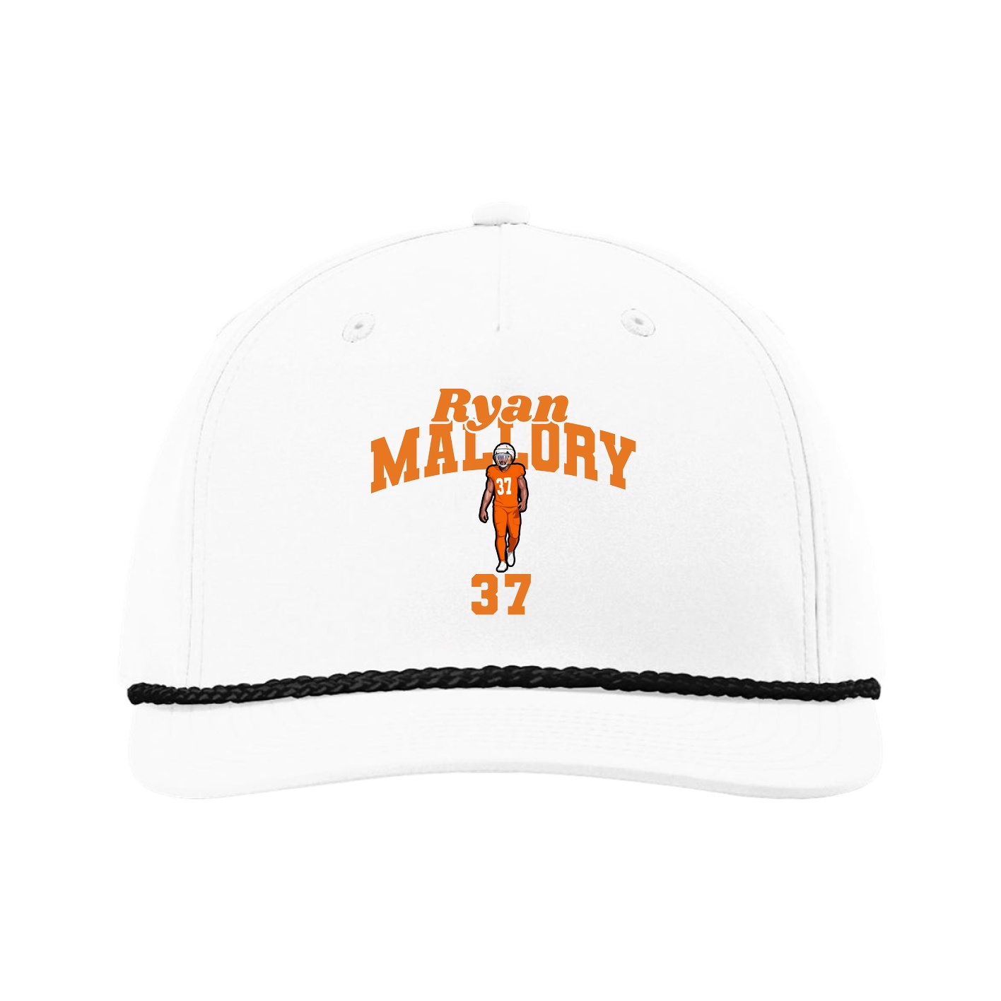 Five-Panel Classic Rope Cap — Signature Arch in White