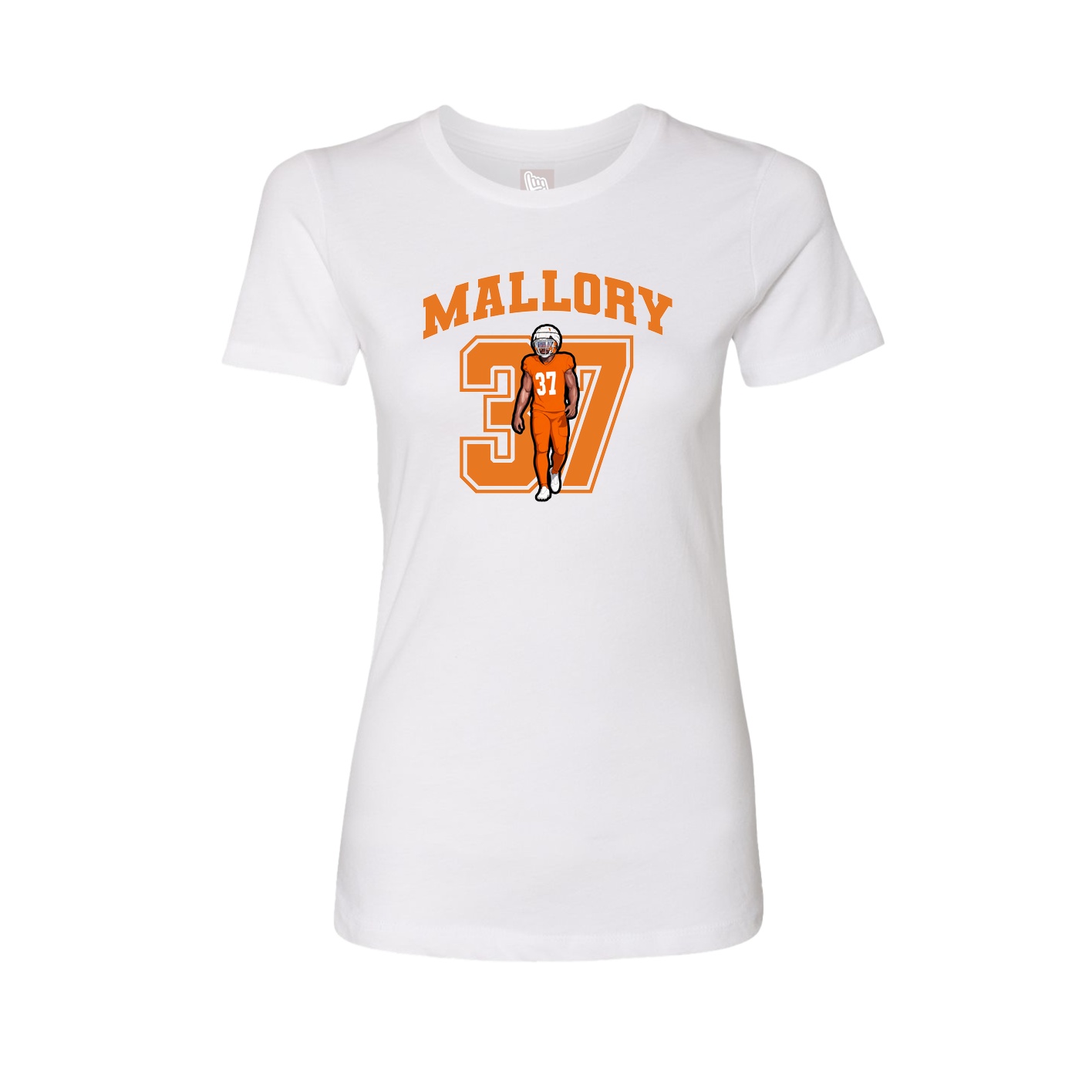 Fitted Women's Tee — Number in White