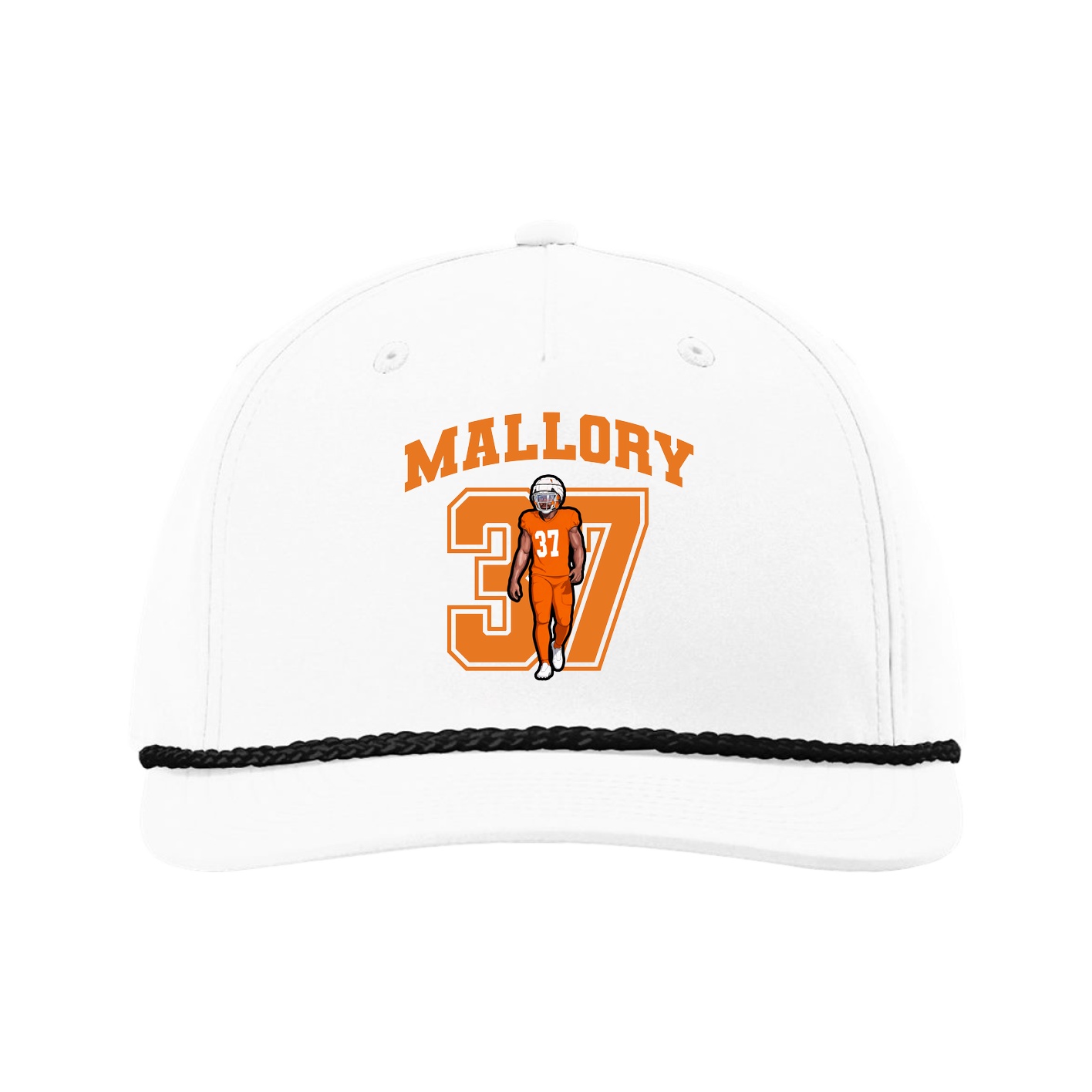 Five-Panel Classic Rope Cap — Number in White