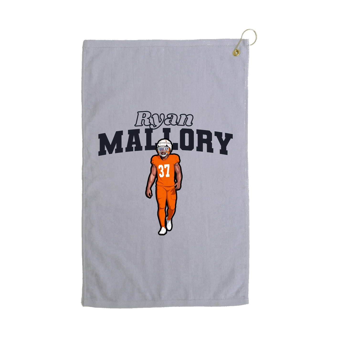 Golf Towel — Name Arch in Grey