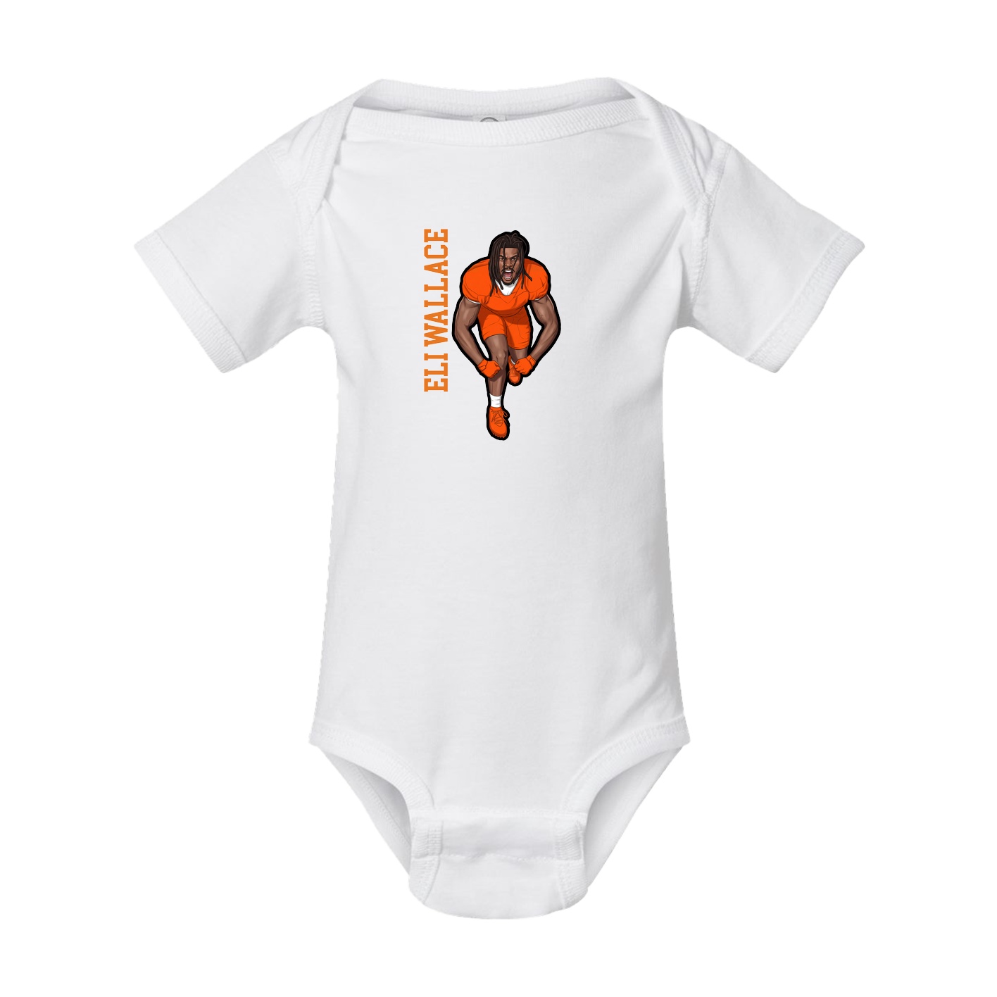 Baby Onesie — Name Vertical in White