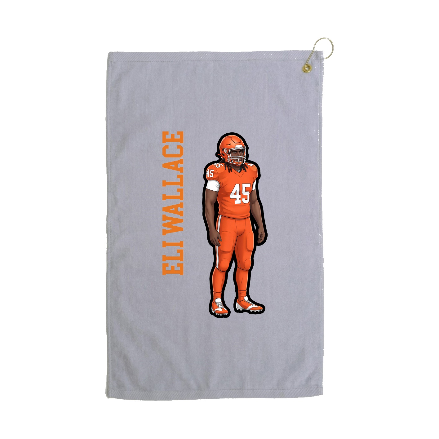 Golf Towel — Name Vertical in Grey