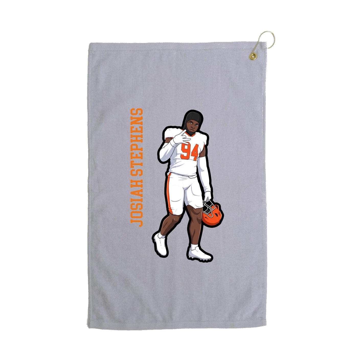 Golf Towel — Name Vertical in Grey