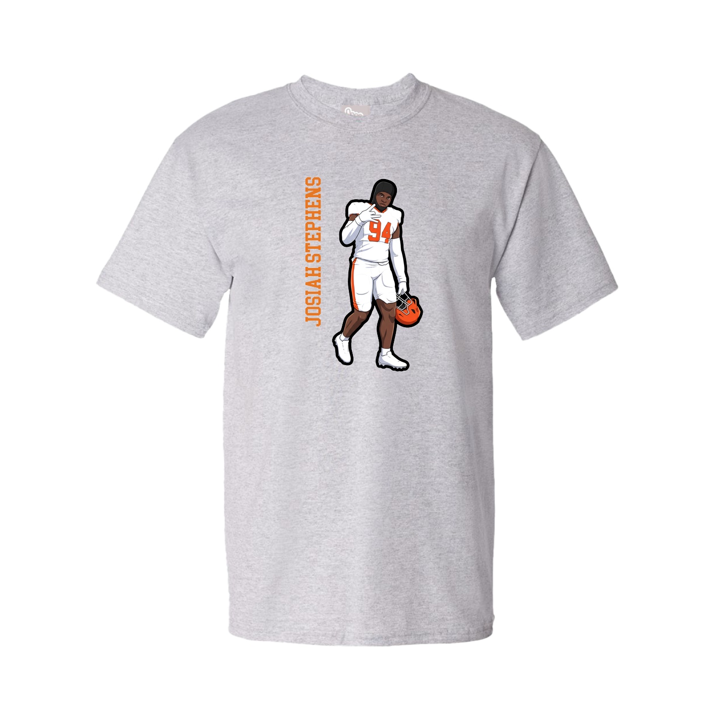 Youth Tee — Name Vertical in Grey