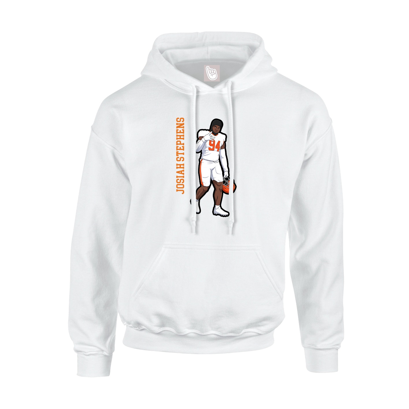 Youth Hoodie — Name Vertical in White