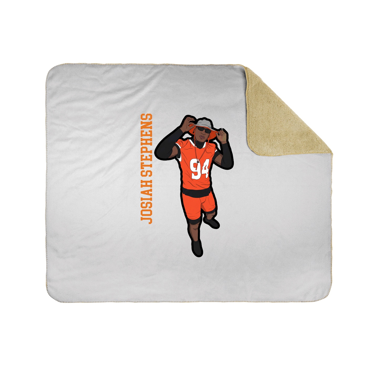 Throw Blanket — Name Vertical in White