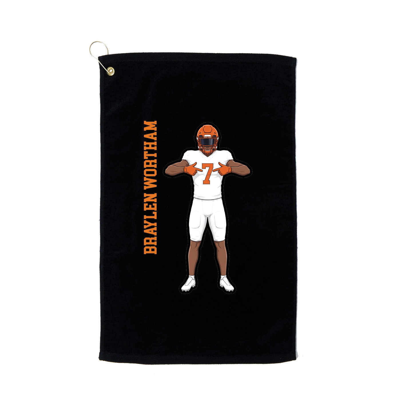 Golf Towel — Name Vertical in Black