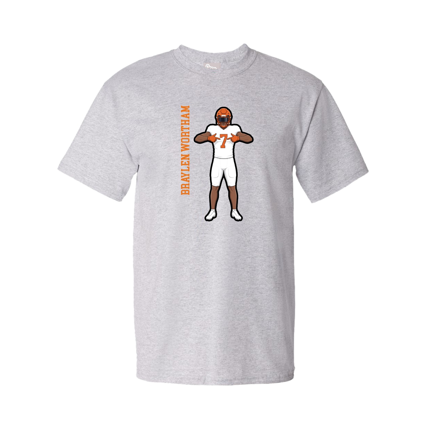 Youth Tee — Name Vertical in Grey