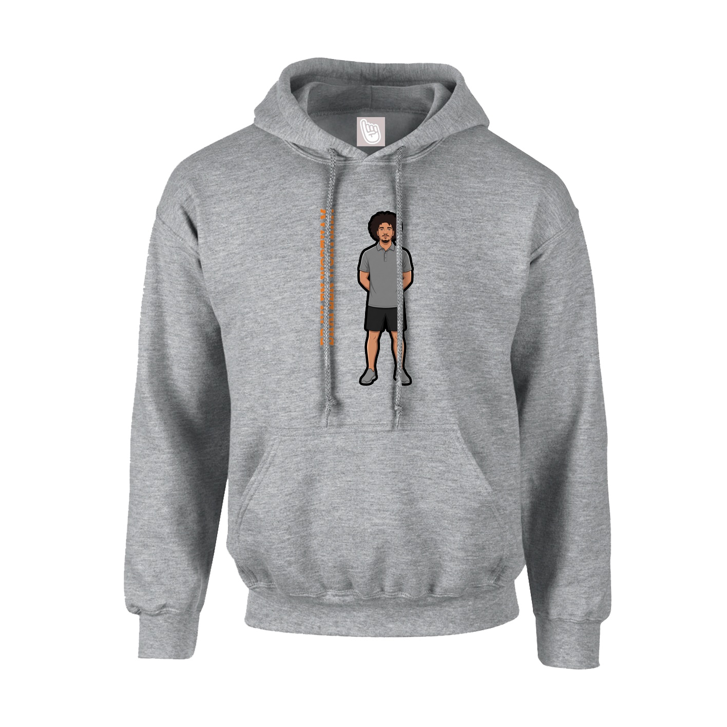 Hoodie — Name Vertical in Grey