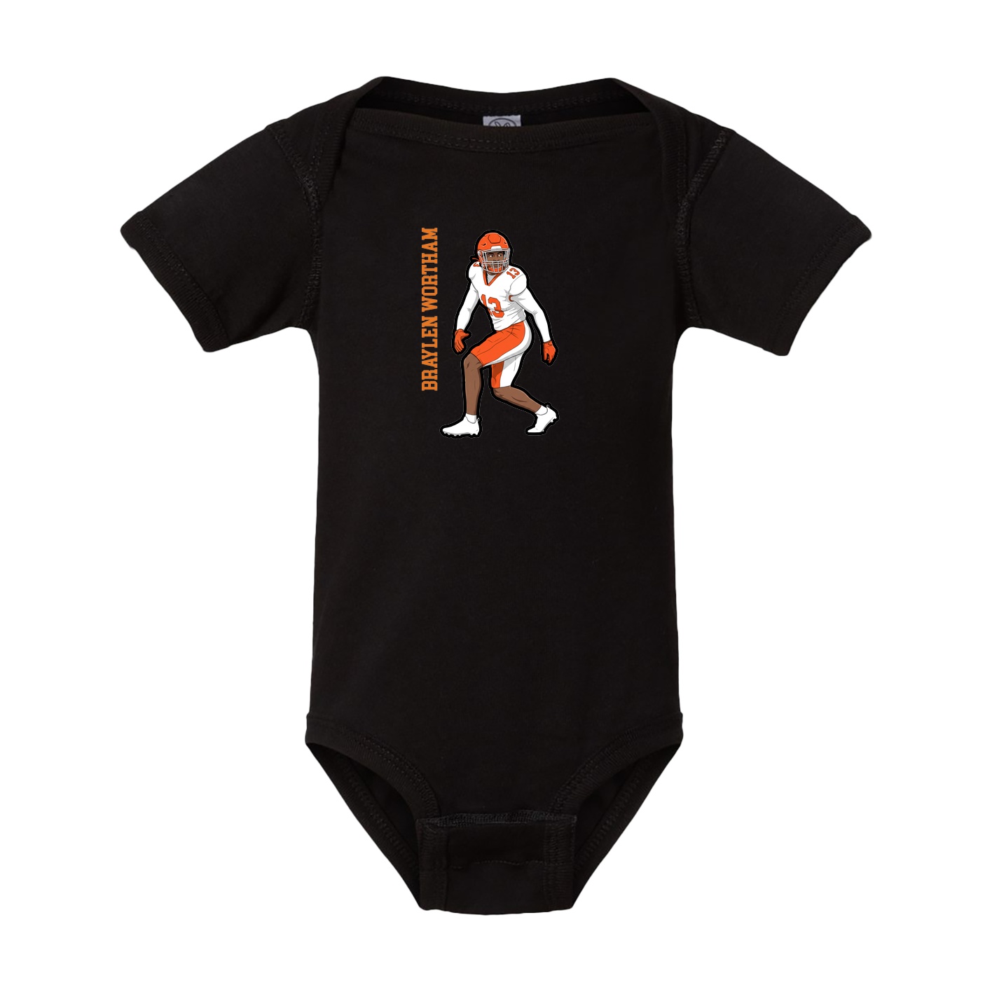 Baby Onesie — Name Vertical in Black
