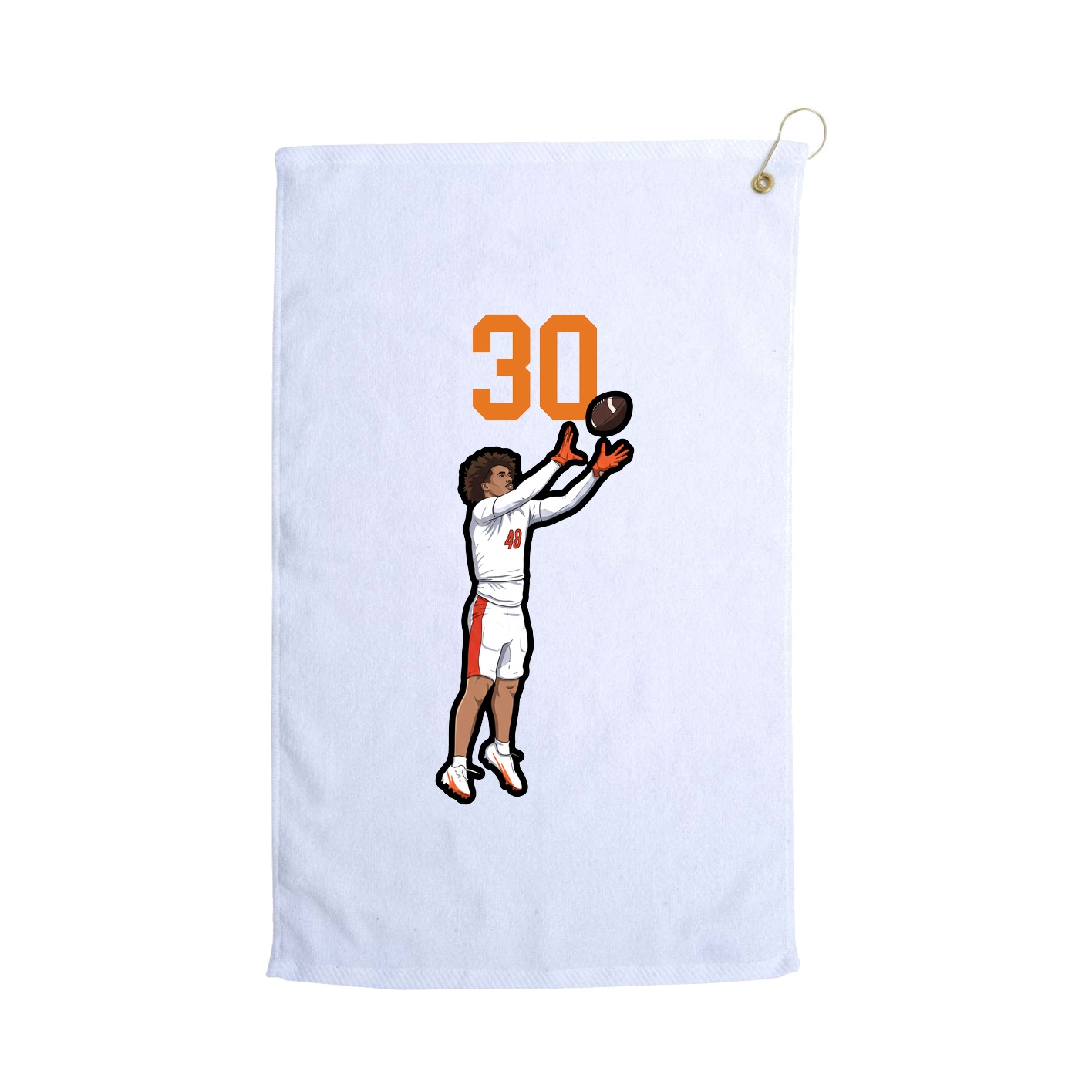 Golf Towel — Number Top in White