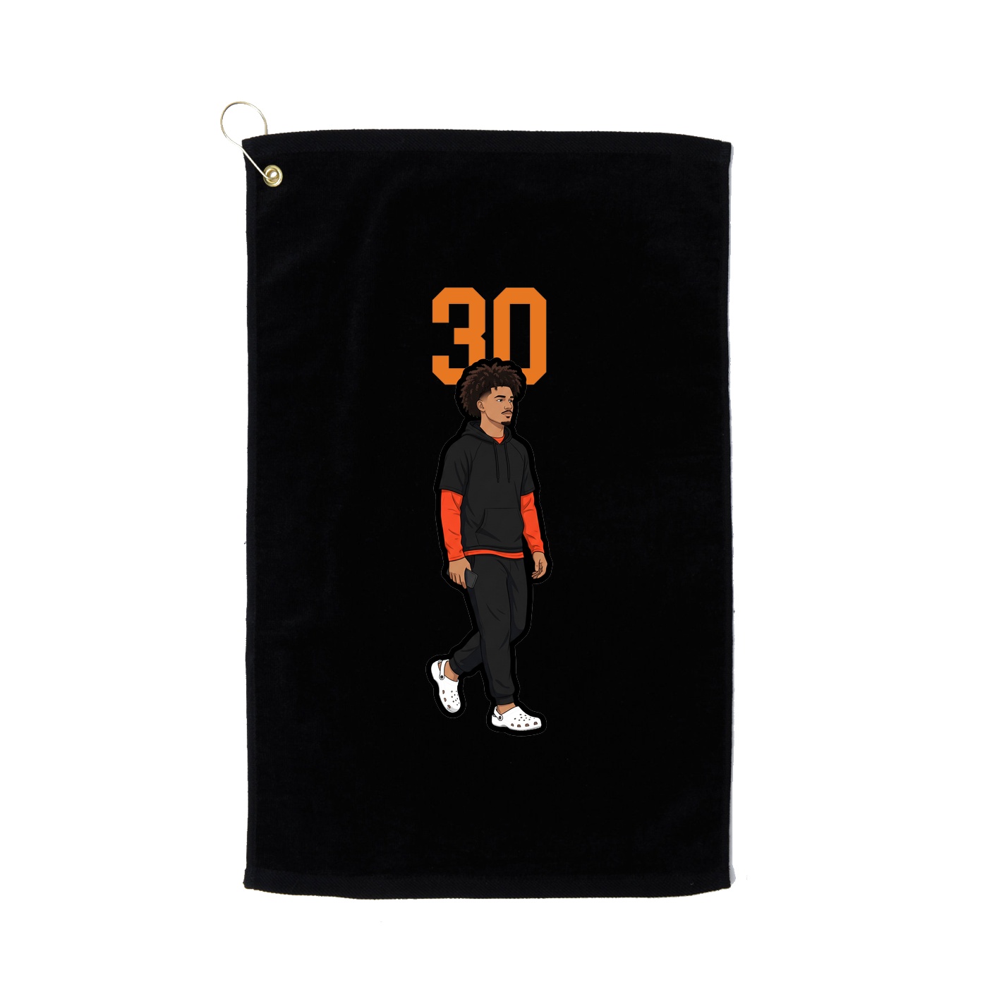 Golf Towel — Number Top in Black