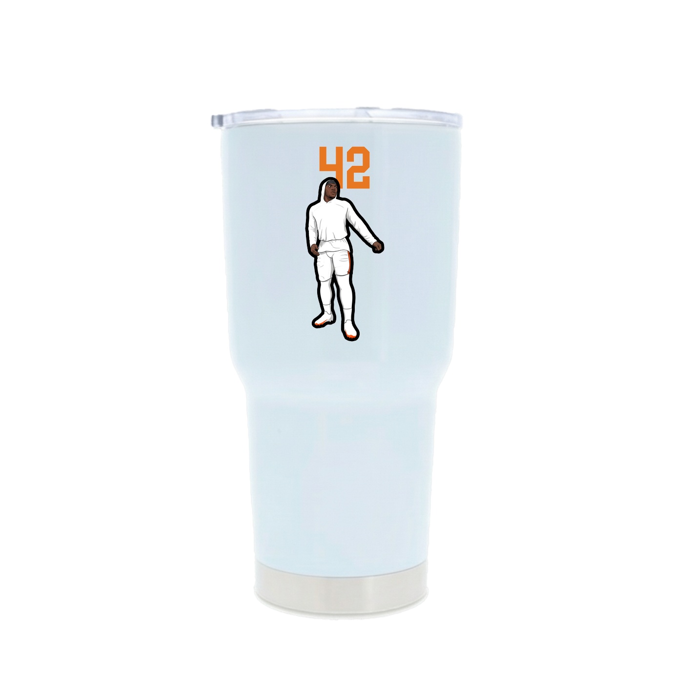 30oz Stainless Steel Tumbler — Number Top in White