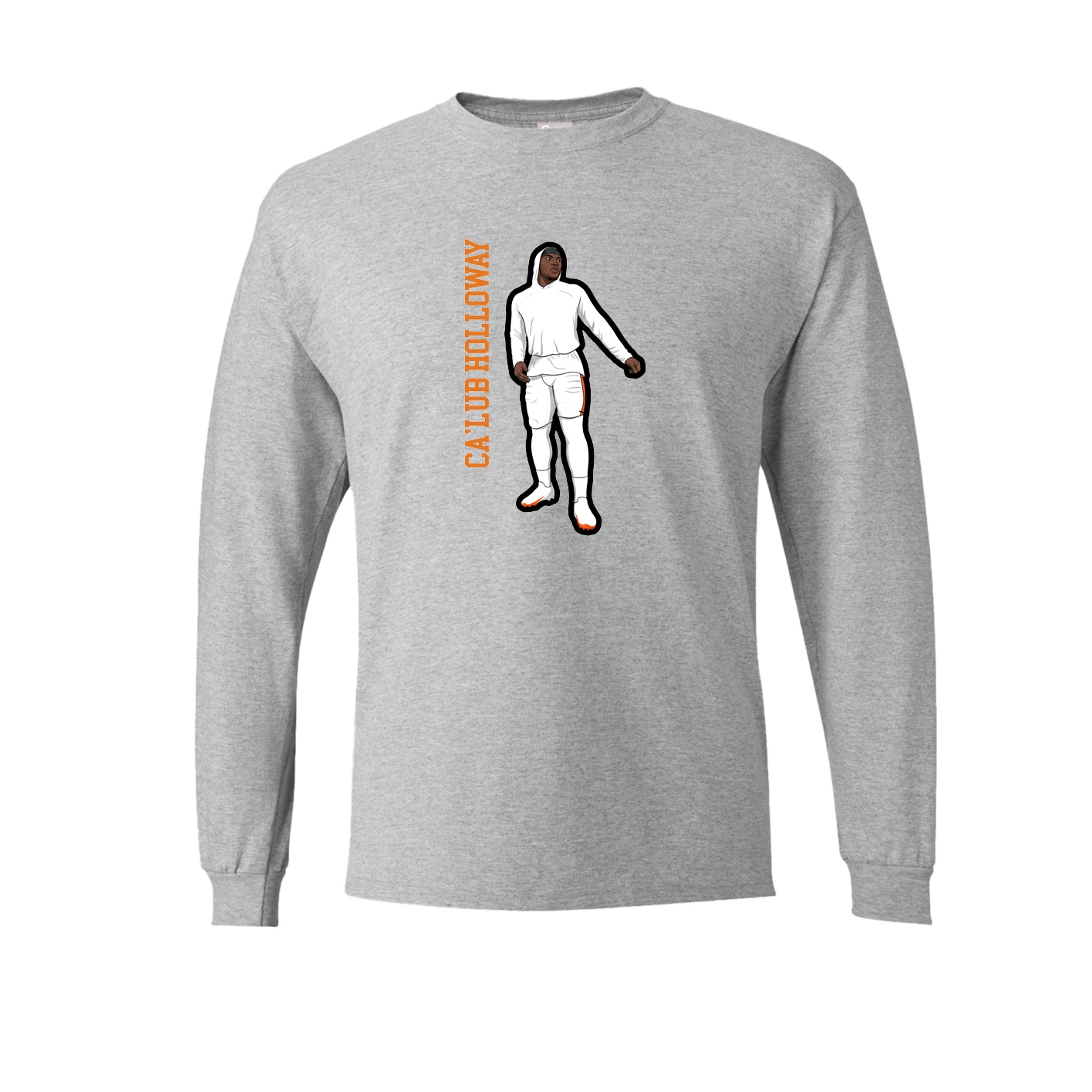 Long Sleeve Tee — Name Vertical in Grey