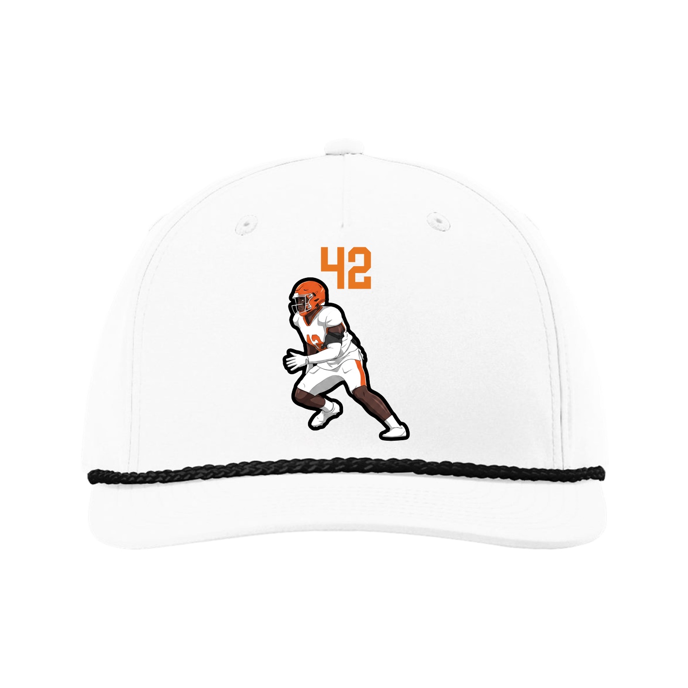 Five-Panel Classic Rope Cap — Number Top in White