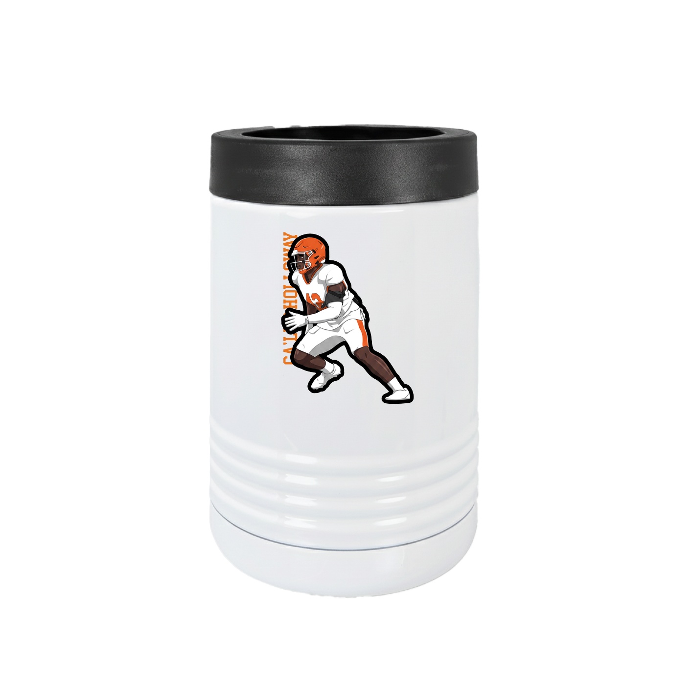 Beverage Holder — Name Vertical in White