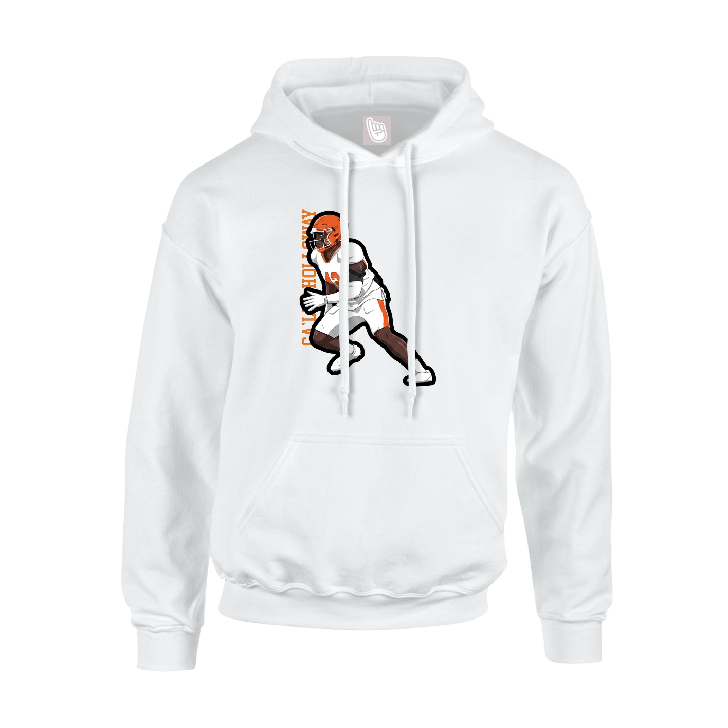 Youth Hoodie — Name Vertical in White