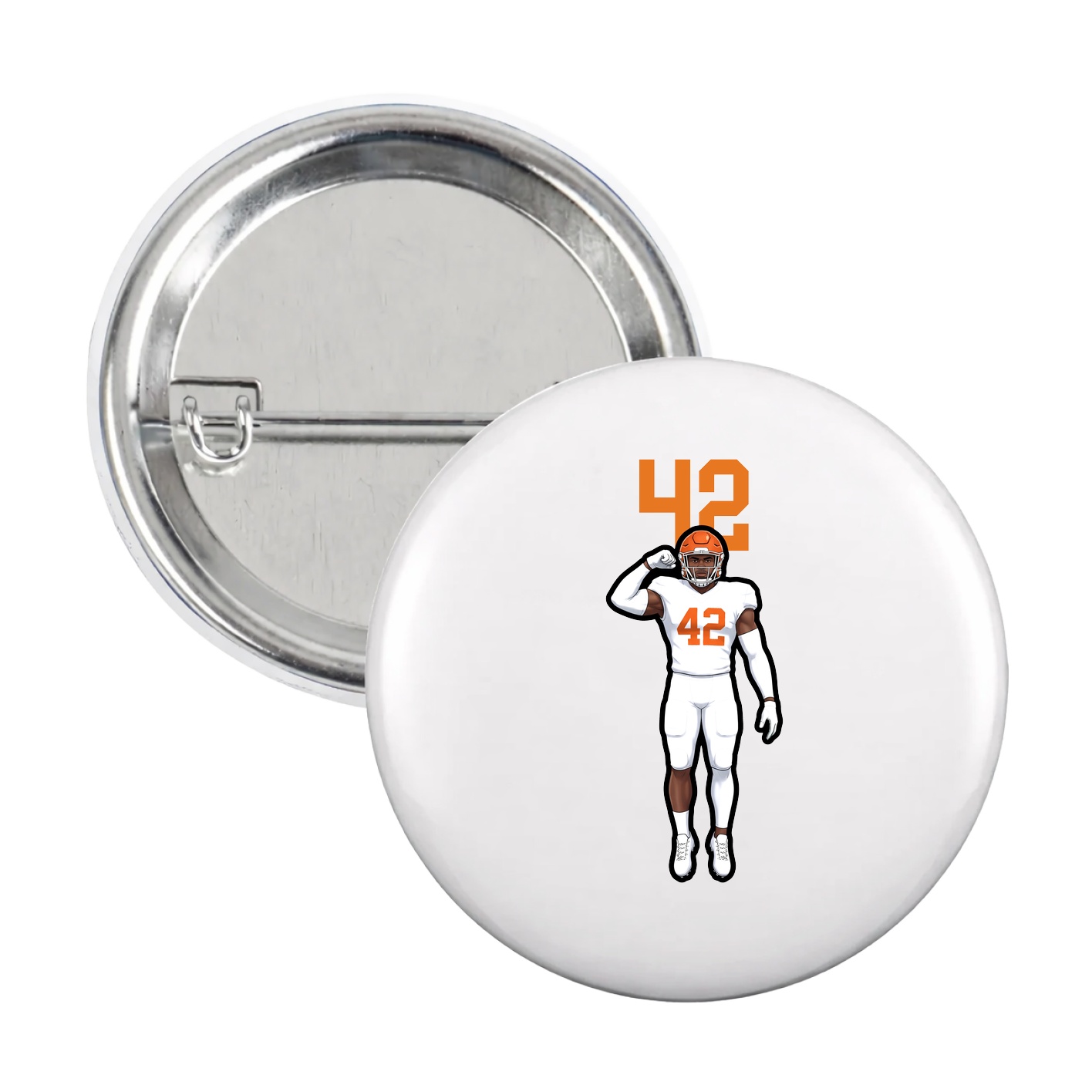 Game Day Button — Number Top in White