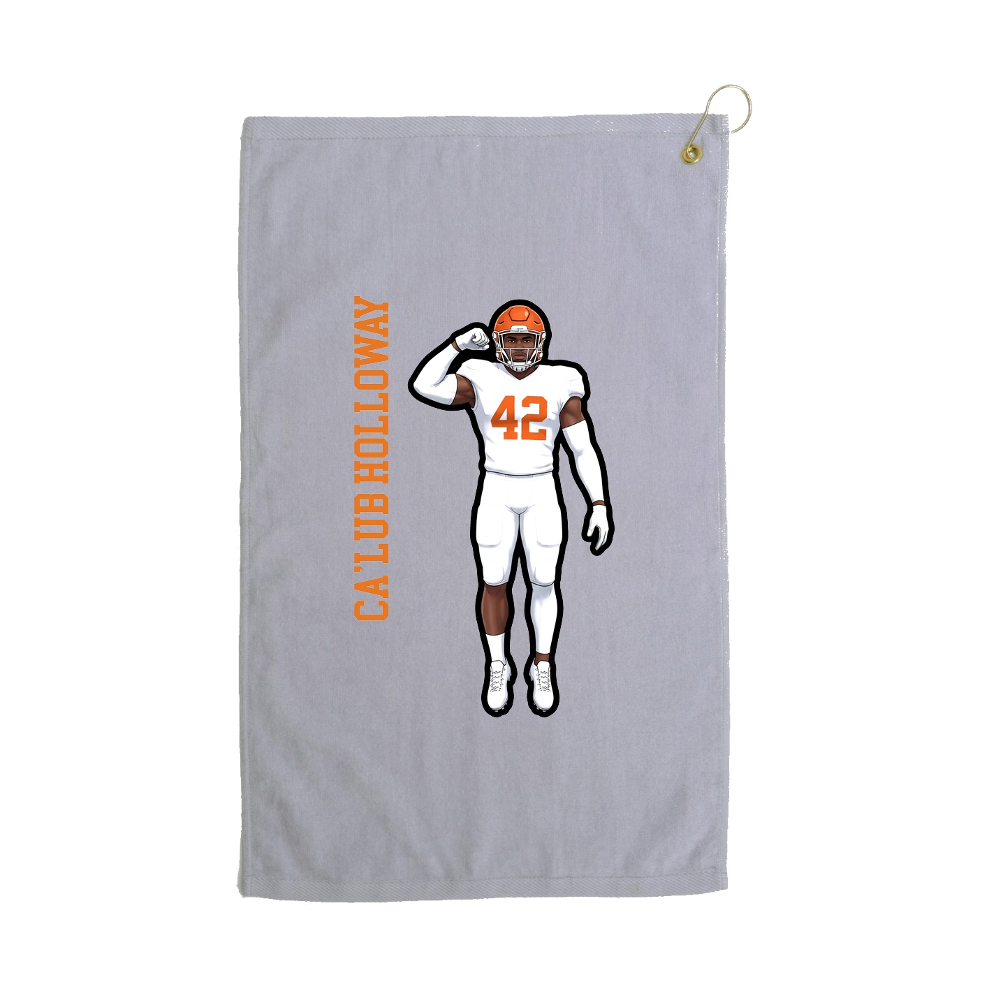 Golf Towel — Name Vertical in Grey