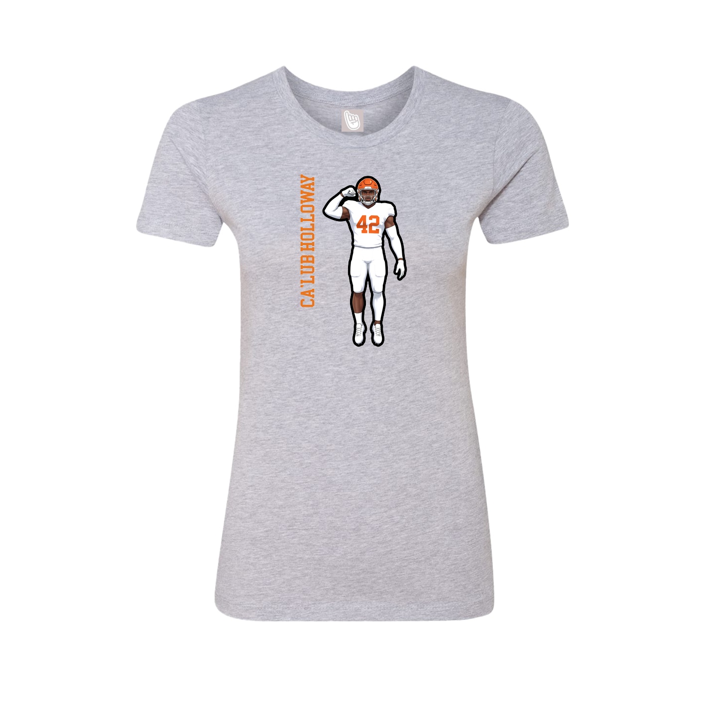 Womens Tee — Name Vertical in Grey