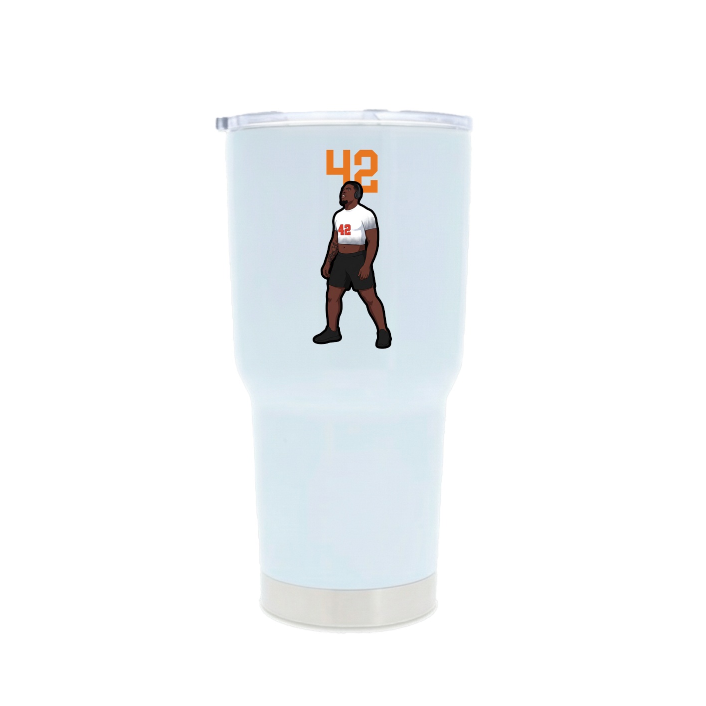 30oz Stainless Steel Tumbler — Number Top in White