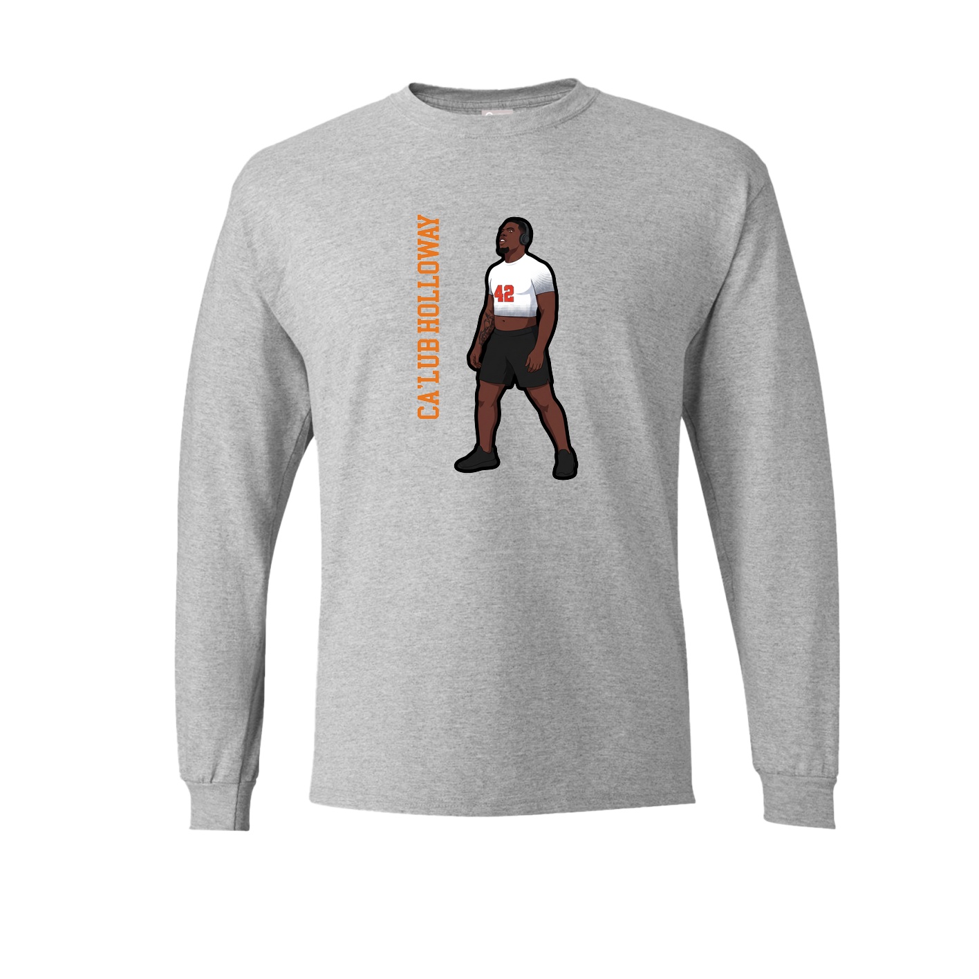 Long Sleeve Tee — Name Vertical in Grey