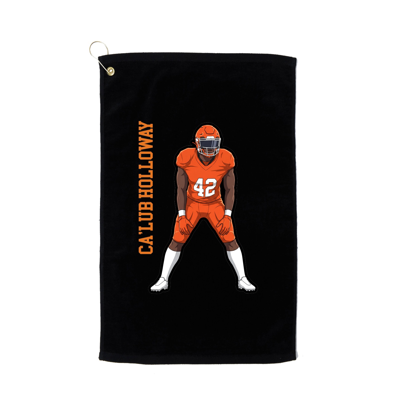 Golf Towel — Name Vertical in Black