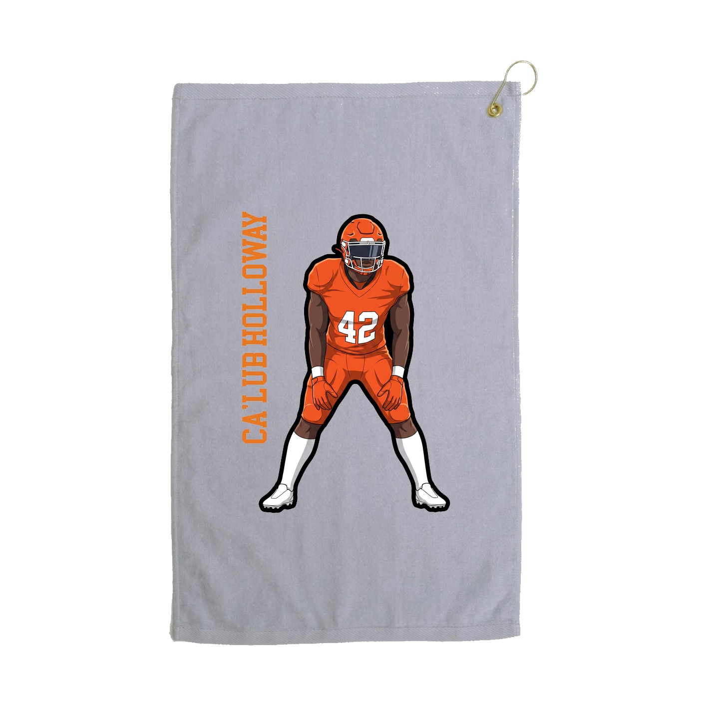 Golf Towel — Name Vertical in Grey