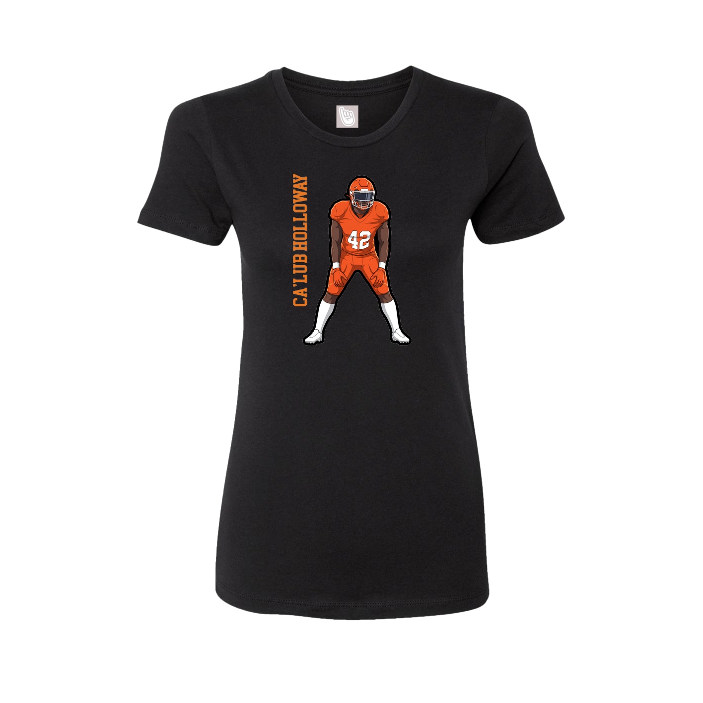 Fitted Women's Tee — Name Vertical in Black