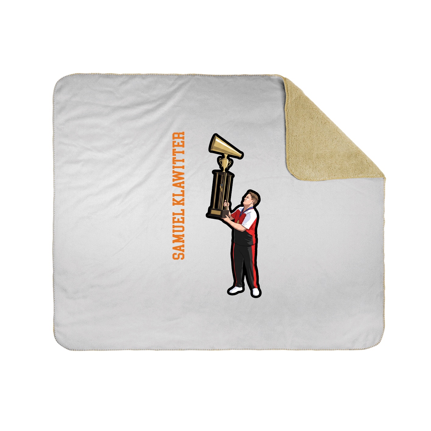 Throw Blanket — Name Vertical in White