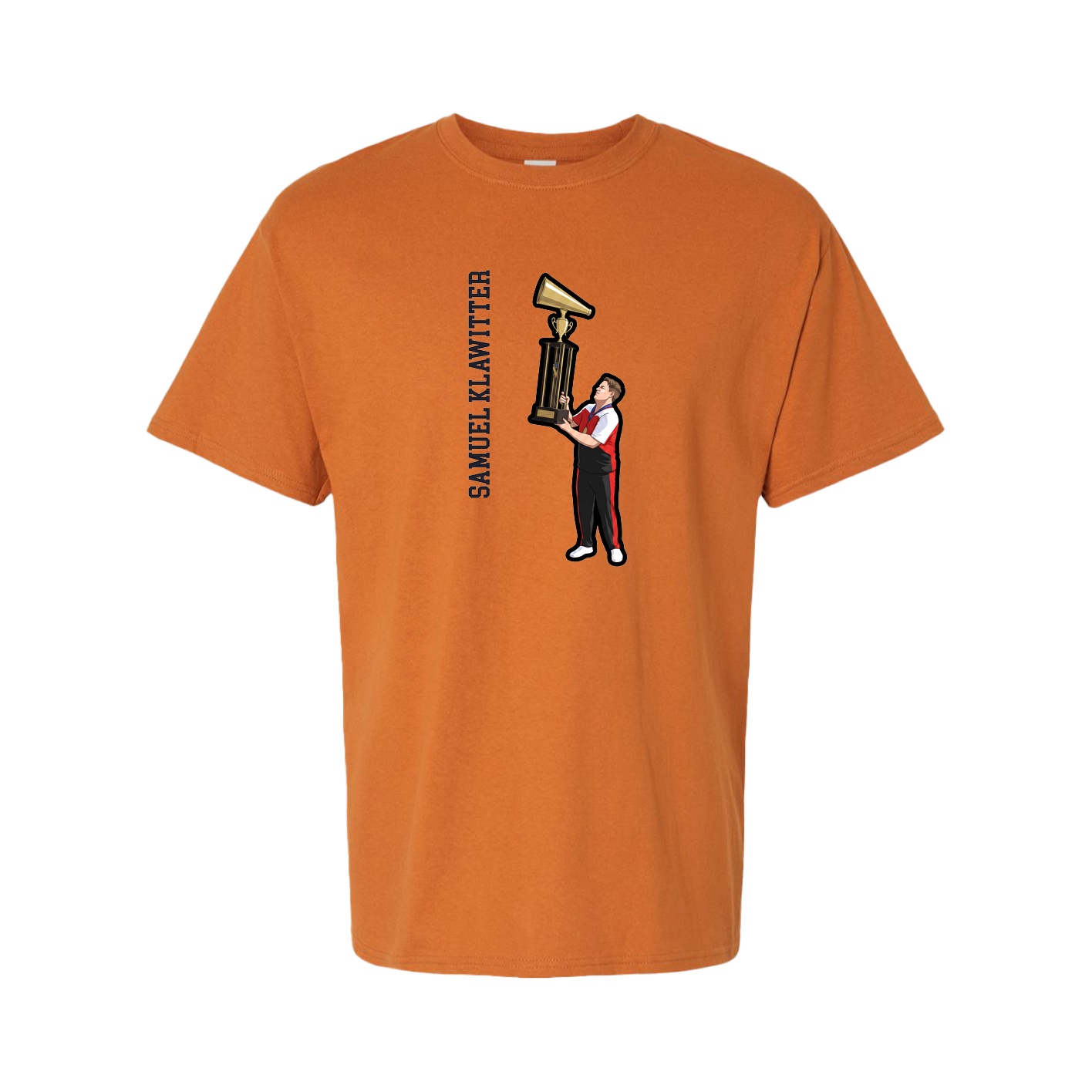 Tee — Name Vertical in Orange