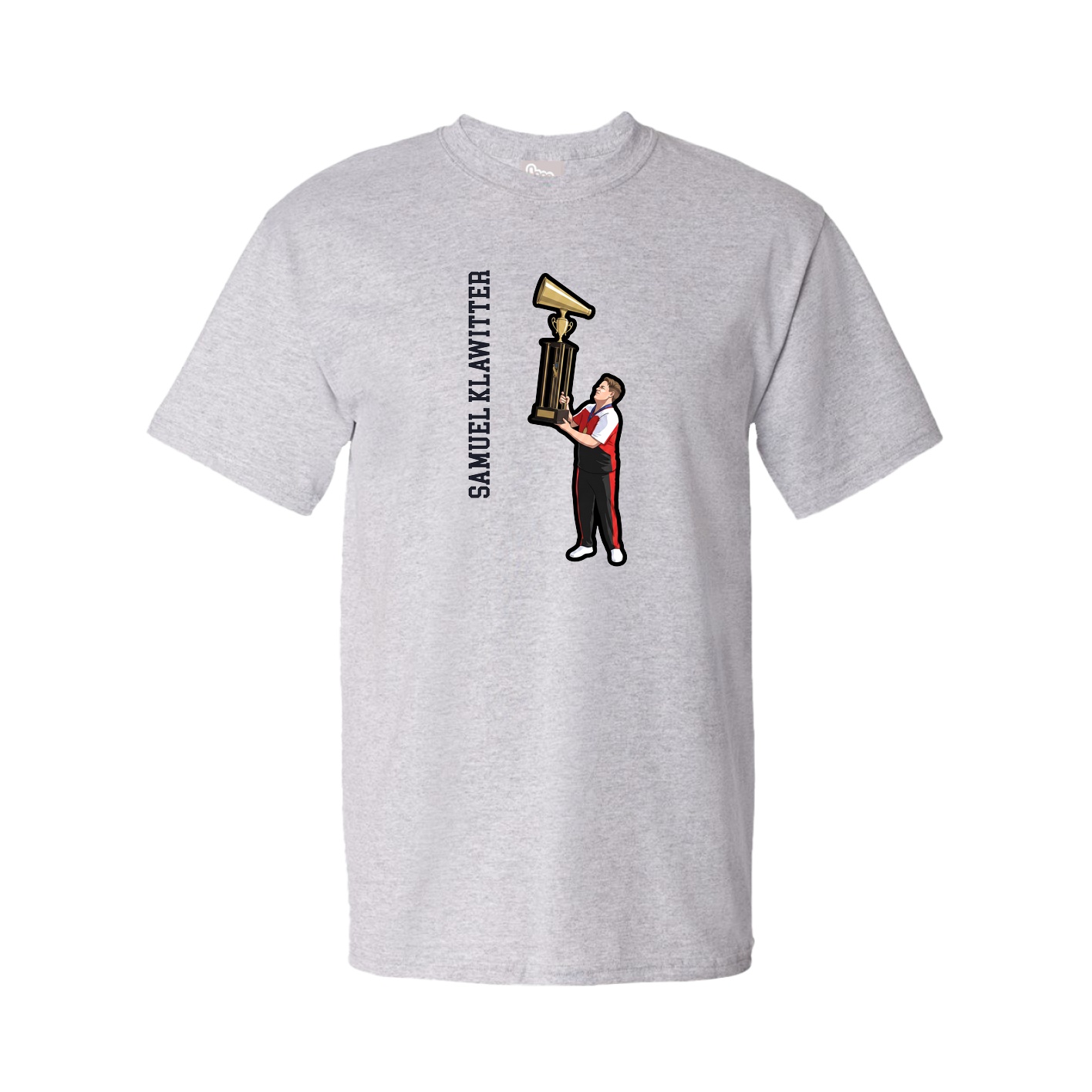 Tee — Name Vertical in Grey