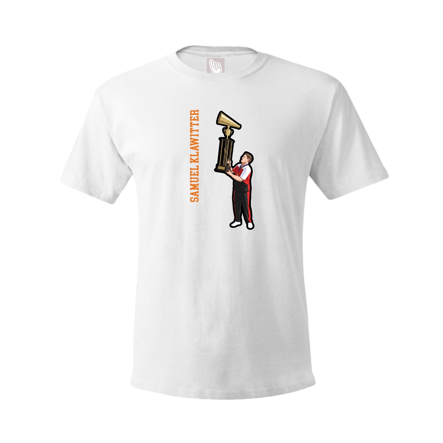Youth Tee — Name Vertical in White