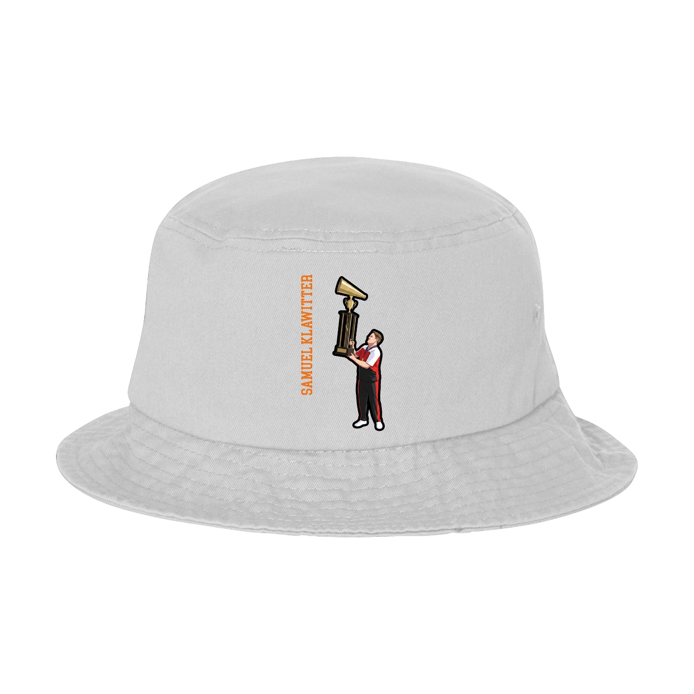 Bucket Cap — Name Vertical in White