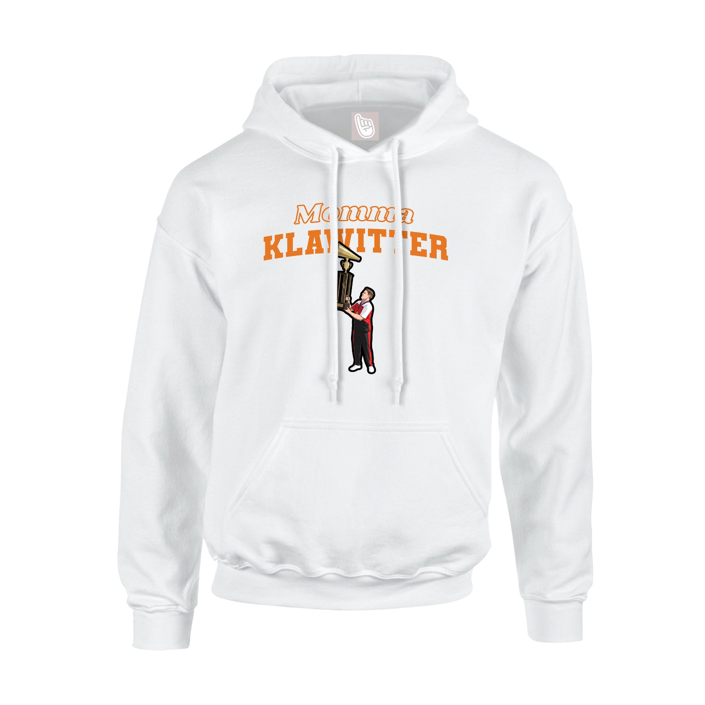 Youth Hoodie — Mothers Day Block in White